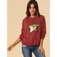 thumbnail image 3 of INSPIRE CHIC Sudadera de manga larga con cuello redondo y lentejuelas brillantes para mujer borgo?a S, 3 of 6
