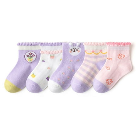 

Baby Toddler Girls Princess Cotton Frilly Socks Lace Ruffle Pack of Thin Mesh Summer for Dress XL，G145525