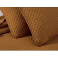 thumbnail image 4 of Chezmoi Collection Avon Diamond Geometric Solid Cotton Lightweight Quilt for All Seasons, 3-Piece Quilt Set, King, Spice Orange, 4 of 6