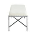 thumbnail image 5 of Meridian Furniture Valley Cream Chenille Fabric Bench, 5 of 7