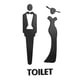 thumbnail image 4 of Placas de puerta de baño para hombres y mujeres Signos Símbolos posterior autoadhesivo Signos de baño Señalización de puerta de baño , negro mayimx baño, 4 of 9