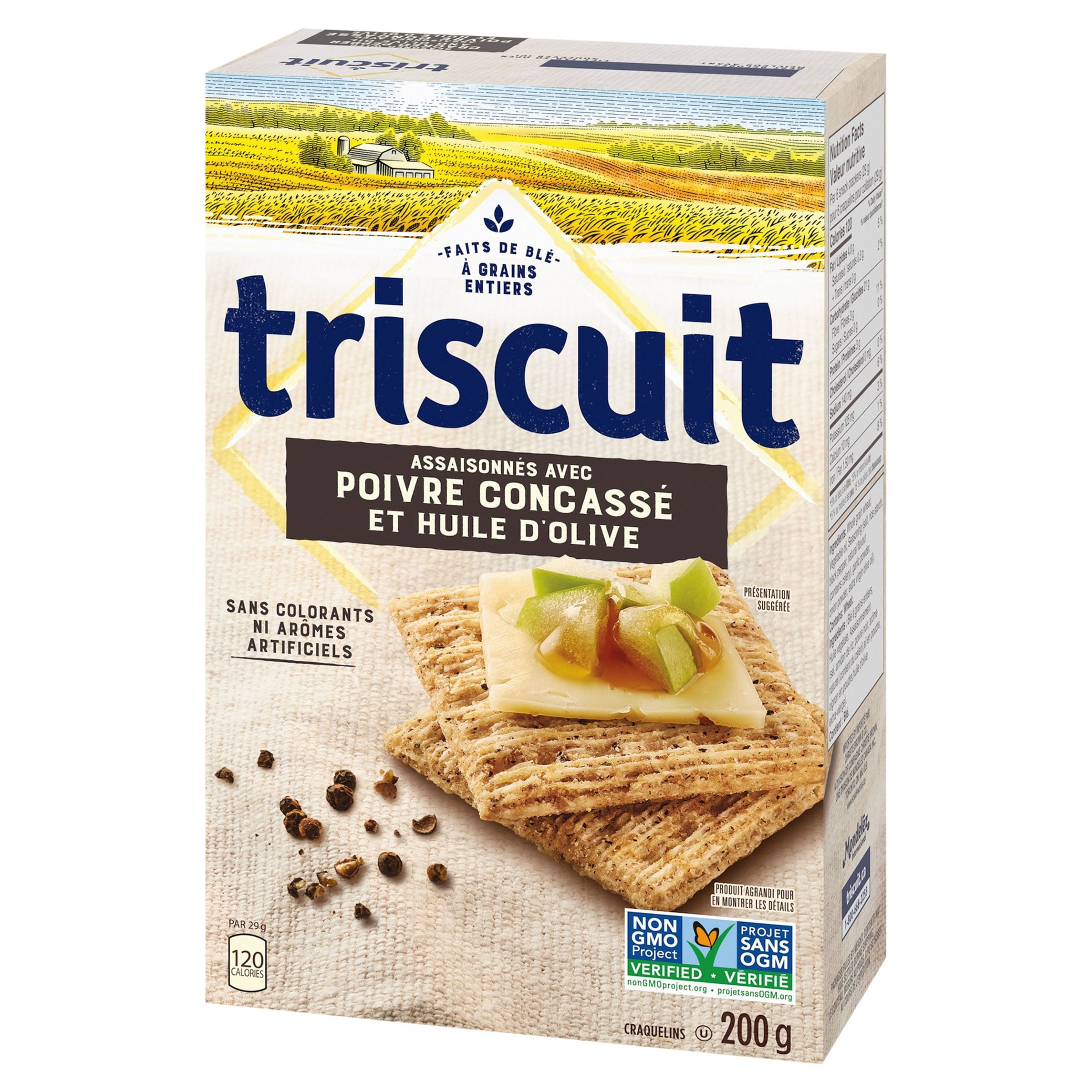 Triscuit Cracked Pepper & Olive Oil Snacking Crackers, 200 g