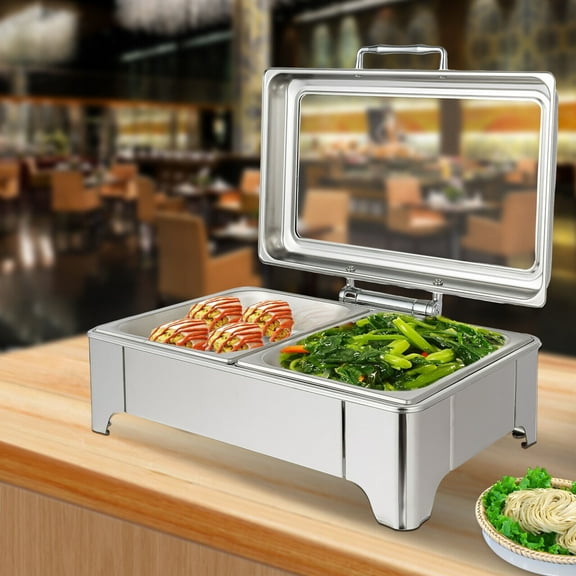 9.5Qt Chafing Dish Buffet Set Professional Chaffing Server Commercial Stainless