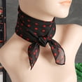 thumbnail image 4 of D-GROEE Women Dot Print Square Scarves Chiffon Kerchief Neck Scarf Neckerchief Headband, 4 of 6