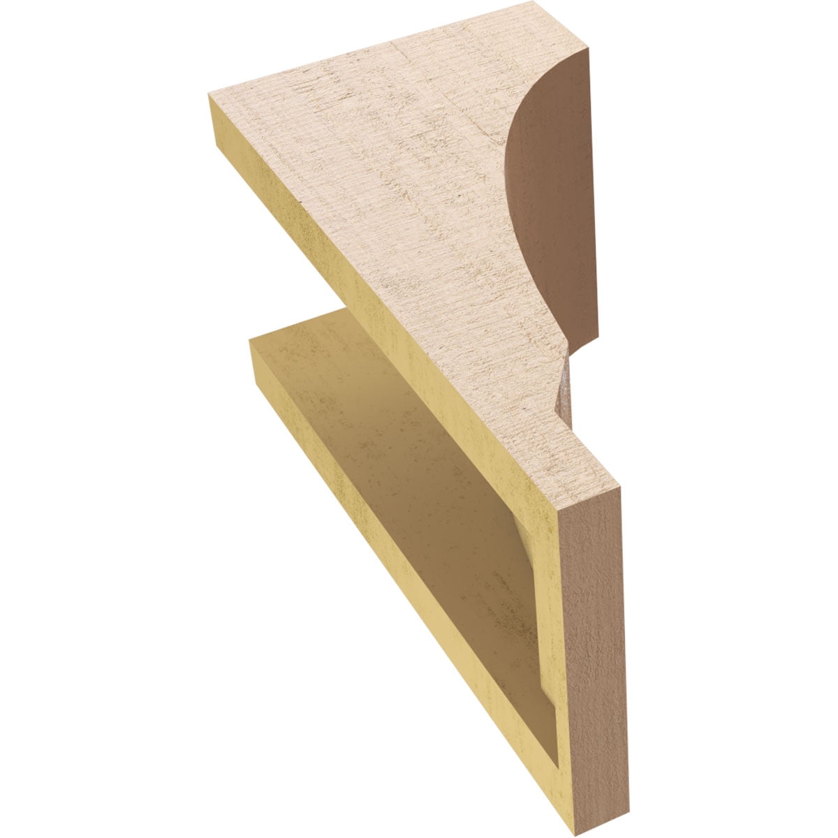 6"W x 6"D x 12"H Wide Moab Rough Cedar Woodgrain TimberThane Corbel, Primed Tan