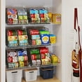 thumbnail image 2 of 4 Pack Stackable Can Organizer for Pantry with Adjustable Dividers, Soda Can Organizer, Can Storage Dispenser Holds up to 56 Cans, Metal Wire Baskets Can Holder for Kitchen Cabinet Pantry, 2 of 7
