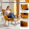 thumbnail image 6 of FFH Nursery Rocking Chair, Accent Armchair with Adjustable Footstool for Living Room, Teddy Caramel, 6 of 9