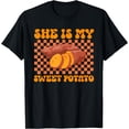 thumbnail image 1 of Groovy Thanksgiving Couple Matching She Is My Sweet Potato T-Shirt - As Picture - 4XL, 1 of 2