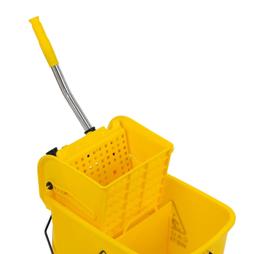 Commercial Home Cleaning Cart 23.5x10.75x27.5 inch 5.28 Gallon Mop Bucket with Wringer Cleaning Cart Commercial Mop Bucket with Side Press Wringer 