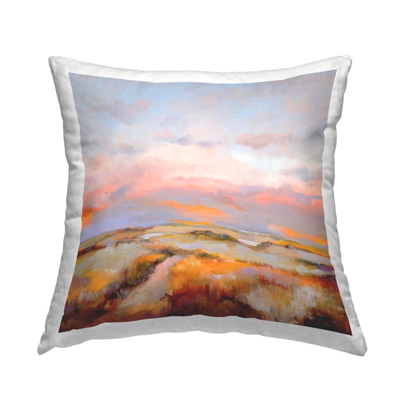 Stupell Industries Bright Sun Bleached Meadow 18" x 18" Landscape & Nature Print Polyester Throw Pillow, Zip Closure 1 Count