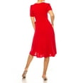 thumbnail image 3 of MOA COLLECTION Women's Stylish Solid Faux Wrap Dress with Deep V-Neck, 3 of 5