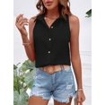 thumbnail image 3 of Sleeveless Button Down Shirts for Women Summer V Neck Collared Dressy Blouses Work Office Tank Tops, 3 of 5