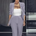 thumbnail image 5 of BLOCLOALO 2 Piece Lounge Set 3/4 Sleeve Tops Womens Fall Fashion Sets Open Front and Slim Fit Pants Suits Set Womens Business Suits Trendy Business Sets Comfy Lounge Sets for Women Light Violet Xxl, 5 of 7