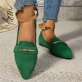 thumbnail image 5 of Miluxas Women's Pointy Toe Loafer Flat Comfortable Faux Suede Work Shoes,Cute Penny Loafer Slip On Ballet Flat Green 7.5(40), 5 of 7