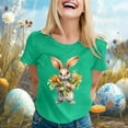 thumbnail image 2 of Fvwitlyh T-Shirts de Voyage pour Femmes 2024 Mode Décontractée Manches Courtes Col Rond T-Shirt Imprimé Ample Vert,P, 2 of 5