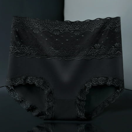 Njoeus Women s High Waisted Cotton Underwear Ladies Lace Panty Tummy Underwear Control Panties Hip Lifter Briefs Womens Comfy Full Coverages Panties
