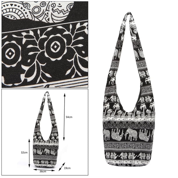 Bolso bandolera hippie bohemio Colcomx Monedero negro