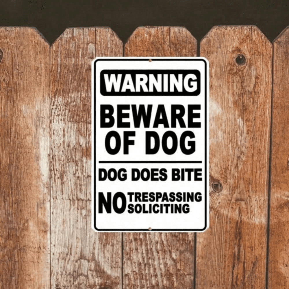 Beware of Dog Sign Deterrent Warning Plaque Home Security Outdoor Indoor Funny Halloween Yard Wall Decoration