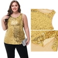 thumbnail image 4 of Womens Plus Size Sleeveless Sequin Tops Sparkle Shine Tank Top, 4 of 7