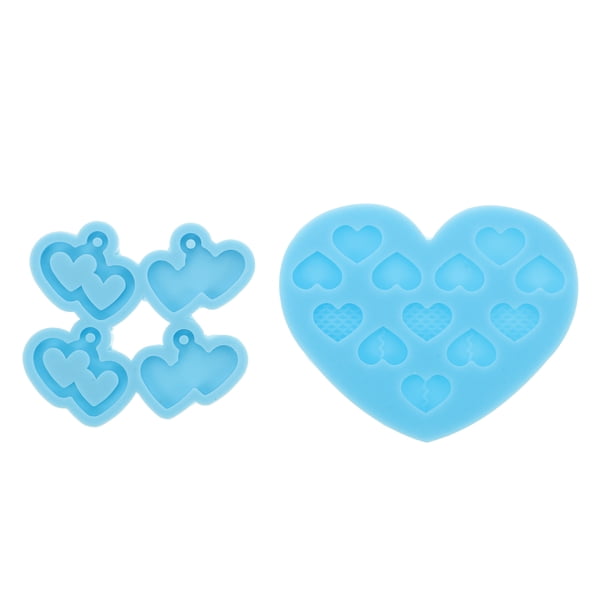 2 moldes de resina epoxi para pendientes, moldes de silicona para hacer aretes, moldes de corazón, moldes de silicona para manualidades y fabricación de joyas.