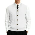 thumbnail image 2 of Resicozy Men's Sleeveless Sweater Vest V-Neck Casual Knit Button Down Solid Color Cardigan Vest White 4XL, 2 of 7