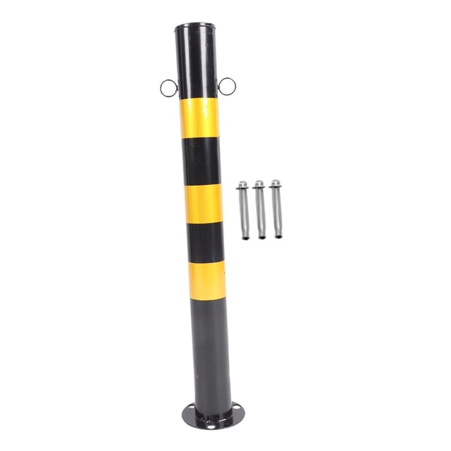 Poste de seguridad para estacionamiento Strade Fareast Limited bolardo protector de metal 30 pies alto negro amarillo Anillo doble
