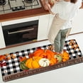 thumbnail image 4 of Thanksgiving Kitchen Mat, High-Quality Flannel, 0.43" Thick, Non-Slip Backing, Anti-Fatigue Rug with Pumpkin Maple Leaf Design, 4 of 14