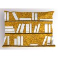 thumbnail image 1 of Library Pillow Sham, Simplistic Design Books on Shelves Reading Time Image, Decorative Standard King Size Printed Pillowcase, 36" X 20", Dark Yellow Amber Charcoal Grey White, by Ambesonne, 1 of 2