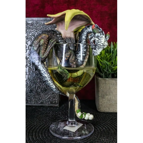 Drunken White Wine Spirit Dragon Statue Medieval Renaissance Fantasy Decor