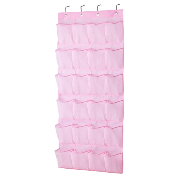 Organizador de Zapatos MISSLO para Niños Rosa con 24 Bolsillos Grandes de Malla
