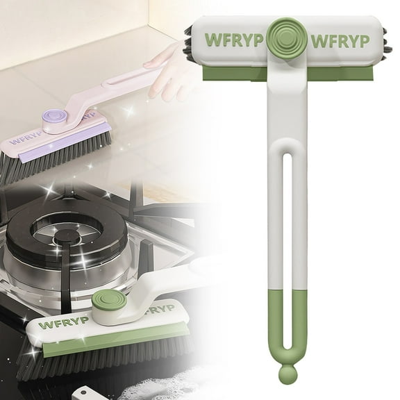 WEIWEIGG 3-in-1 Grout Brush, 360° Cleaning Brush for Detail Cleaning, Multi-Surface Hard Brush Tool with Ergonomic Handle for Bathroom Tile, Kitchen Sink, Car Vent, Window