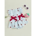 thumbnail image 5 of BemeyourBBs Baby Girl Romper Dress Strawberry/Watermelon Fly Sleeve Bodysuit, 5 of 9