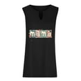 thumbnail image 5 of BiZtdJrK Womens V Neck Plus Size Tank Tops Mama Print Tanks Shirts Casual Going Out Sleeveless Blouse Black XXXL, 5 of 5