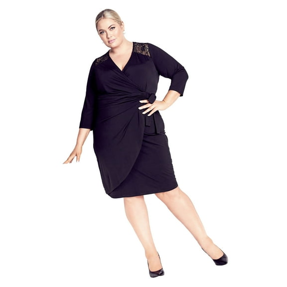 Avenue Women's Plus Size Deanna Wrap Lace Dress