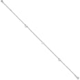 thumbnail image 2 of 14k White Gold Diamond-cut Hearts 9in Plus 1in ext Anklet - 9" Bracelet, 2 of 8