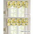 thumbnail image 4 of Tie Up Valance Curtain for Kitchen, Summer Lemon on Vintage Letter Rod Pocket Short Curtains Adjustable Tie-Up Shade Valances, Pink Flower Leaves Window Treatment for Bathroom Living Room Bedroom, 4 of 7