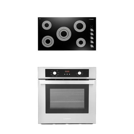 Cosmo 2 Piece Kitchen Appliance Packages with 36  Electric Cooktop & 24  Electric Wall Oven Kitchen Appliance Bundles