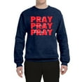 thumbnail image 2 of Wild Bobby, Pray On It Pray Over It Pray Through It Inspirational/Christian Unisex Crewneck Graphic Sweatshirt, Vintage Heather Navy, XX-Large, 2 of 6