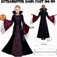 thumbnail image 5 of GiLiling Gothic Royal Vampire Dress-Up Outfit for Girls Witch Dress with Choker and Collar Long Sleeve with Accessories for Halloween (Dark Purple, 9-10 years), 5 of 5