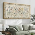 thumbnail image 4 of IDEA4WALL Extra Large Framed Canvas Print Wall Art Charming Wildflower Botanical Artwork Nature Wilderness Antique Retro Fine Art Decorative Relax/Calm for Home Decoration - 60"x30", 4 of 5