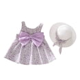 thumbnail image 1 of Robe Sans Manches pour Filles avec Capuche, Robe d'Été à Imprimé Floral pour Tout-Petits, Robe de Jeu en Polyester Léger pour Bébés et Enfants, Robe Décontractée à Col Rond, 1 of 9