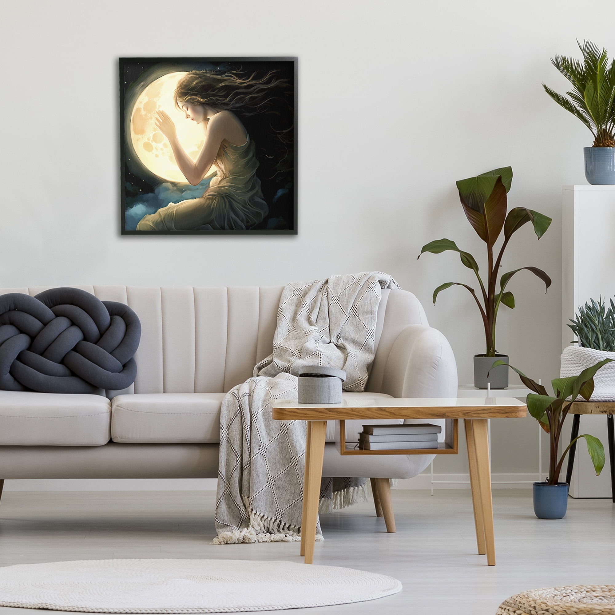 Ethereal Moon Love Black Framed Giclee Art, design by Sasha