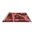 thumbnail image 2 of Ahgly Company Machine Washable Indoor Round Abstract Red Modern Area Rugs, 4' Round, 2 of 4