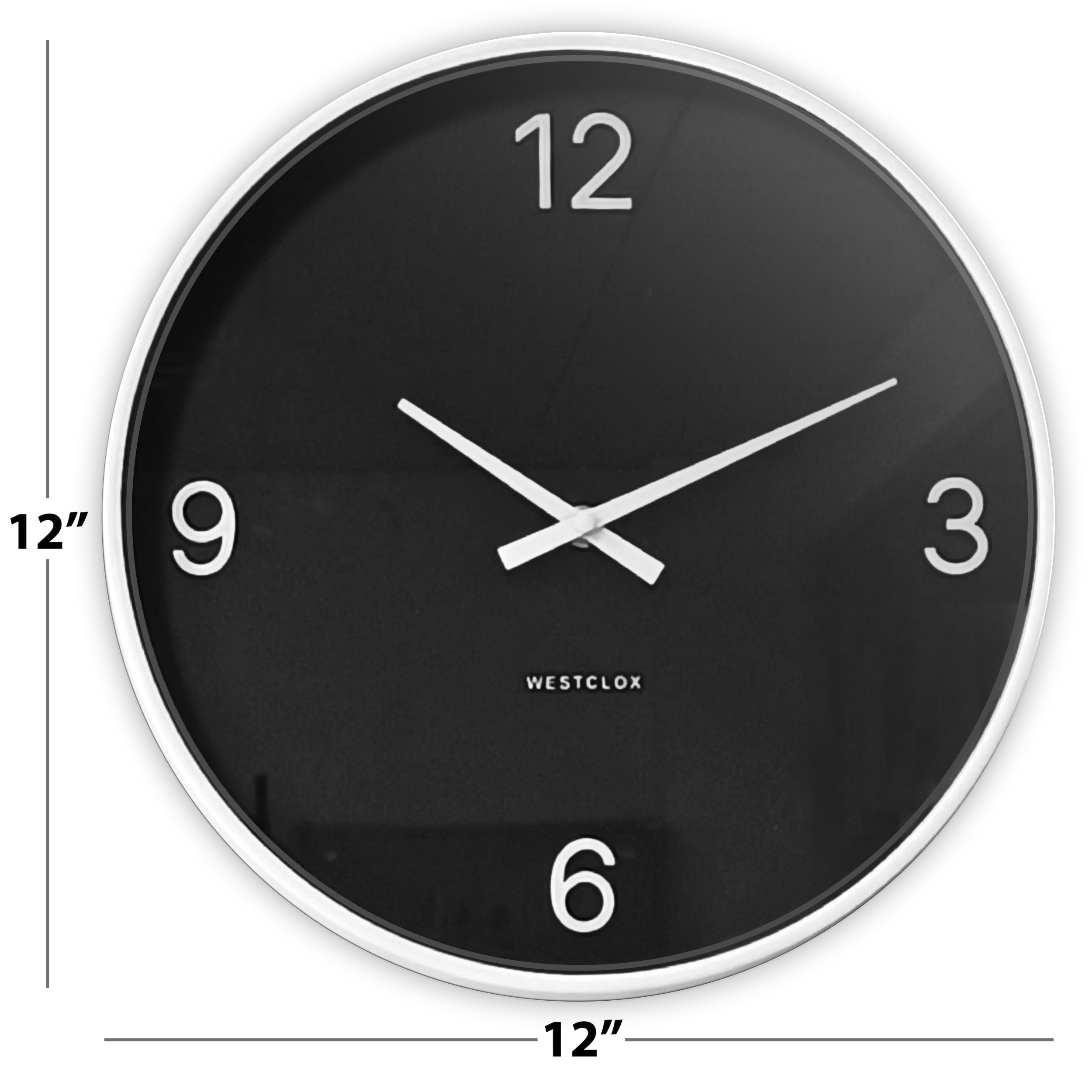 12" MODERN B&W WALL CLOCK