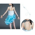 thumbnail image 3 of YM YOUMU Kids Girl Tassel Ruffle Latin Tango Dress Irregular Mesh Fringe Competition Dancewear, 3 of 4