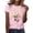 Pink, variant on Bibifish Womens Tee Tops Fashion Floral Print Soft Relaxed Fit Crewneck Short-Sleeve Tee Tops Summer Daily Outdoor Stylish Wear