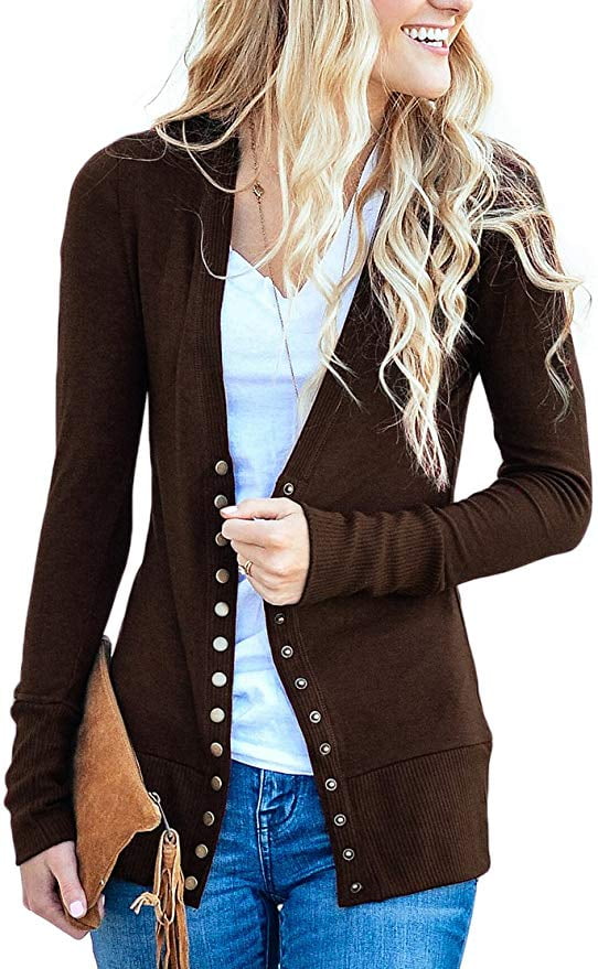 button sleeve cardigan