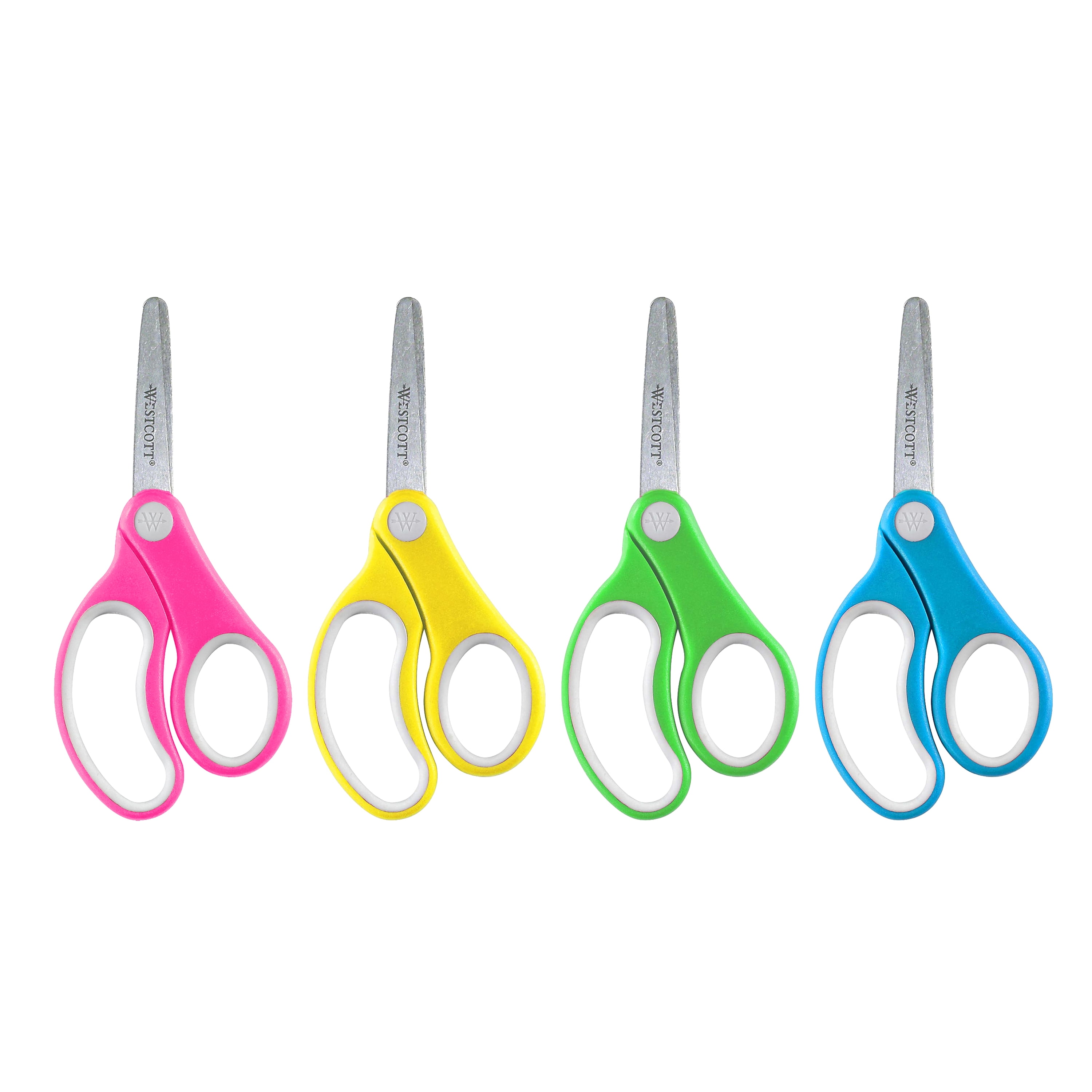 Westcott Preschool Kids Scissors, 5 Inch, Soft Handle, Multicolor, 1-Count