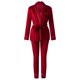 thumbnail image 1 of Pijamas a juego Gibobby Cárdigan de traje de terciopelo dorado de manga larga de otoño e invierno para mujer (Rojo, S), 1 of 4