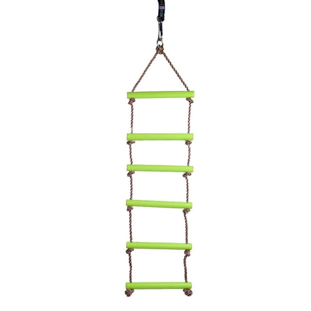 Maisonnette pour Enfant à 6 Barreaux, Corde d'Escalade, Jouet de Sol pour Cour Arrière, Vert